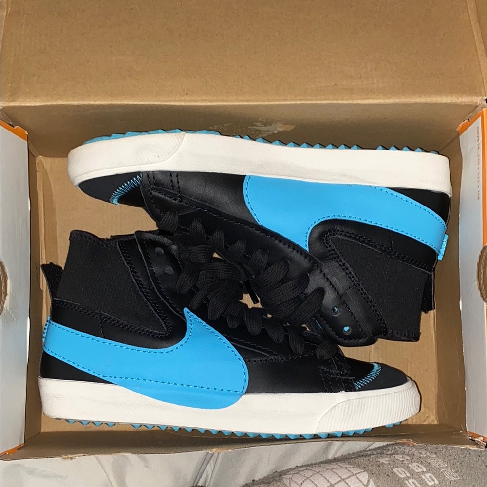 Nike Black and Blue Blazer Mid 77 Jumbo